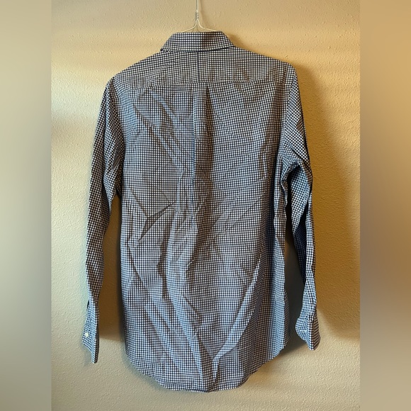 Ralph Lauren long sleeve button up polo, blue and white checkered. Medium - Picture 2 of 4